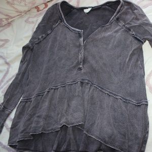 Free people small plum peplum long sleeve top